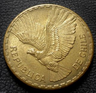 Chile,  1966 So 10 Centesimos Flying Andean Condor Coin photo