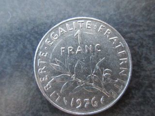 1 Franc France Coin 1976 photo