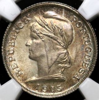 1915 Ngc Ms - 65 Ten 10 Centavos Portugal Population 3/0 None Finer photo