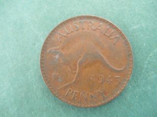 Australia 1943 Penny Coin Large Reverse - Kangaroo photo