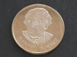 Daniel Boone Proof - Quality Solid Bronze Medal Danbury D0363 photo
