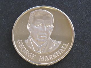 George Marshall Proof - Quality Solid Bronze Medal Danbury D0401 photo