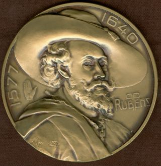 Early 20th Century Belgium Medal In Honor Of Rubens,  By Alf Mauquoy photo