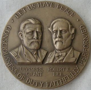 Civil War Centennial Commission,  U.  S.  Grant - R.  E.  Lee Medal,  1961 By J.  Renier photo