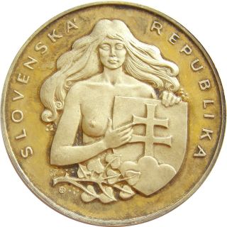 B936 Bratislava Slovakia Slovenska Republika Silvered Medal photo