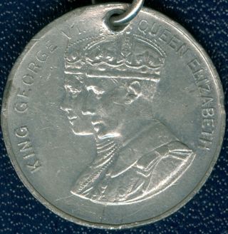 1937 King George Vi Coronation Medal,  Small Version With Ribbon photo