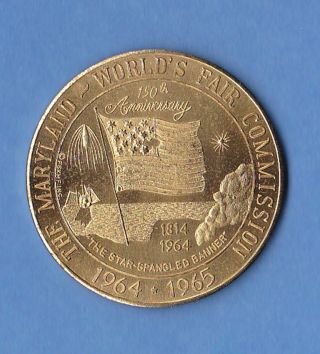 The Maryland World ' S Fair Commission 34mm Bronze Medallion 1964 1965 photo