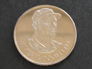 James H.  Doolittle Proof - Quality Solid Bronze Medal Danbury D0354 photo
