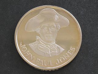 John Paul Jones Proof - Quality Solid Bronze Medal Danbury D0371 photo