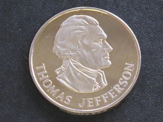 Thomas Jefferson Proof - Quality Solid Bronze Medal Danbury D0368 photo