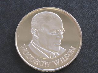 Woodrow Wilson Proof - Quality Solid Bronze Medal Danbury D0404 photo
