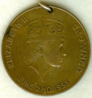 1953 Queen Elizabeth Ii Coronation Celebration Medal,  In Bronze photo