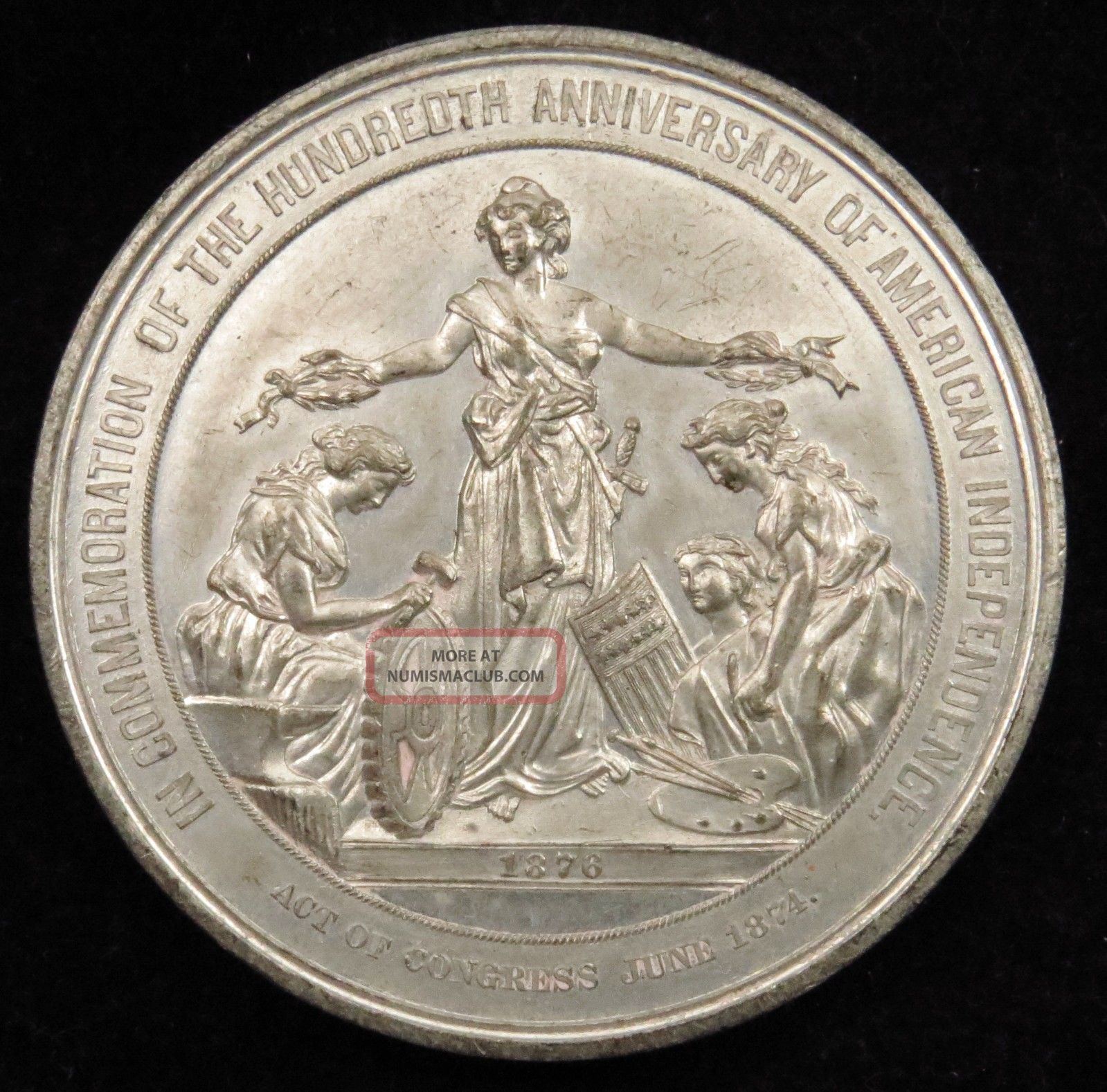 1876 U. S. Centennial Exposition Philadelphia Medal White Metal Julian ...