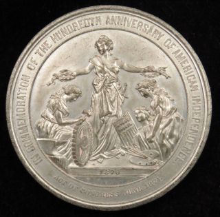1876 U.  S.  Centennial Exposition Philadelphia Medal White Metal Julian Cm 11 photo