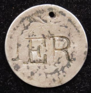 Love Token Charm 1839 Seated Liberty Silver Dime Engraved E R (b62) photo
