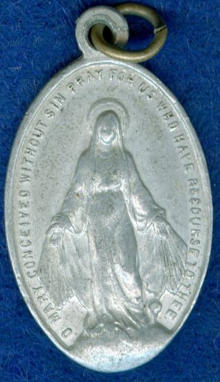 19th Century Aluminum Religious Medal,  Madonna, photo