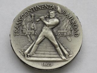 Transcontinental Railroad Sterling Silver Medal Great American Triumphs D1624 photo