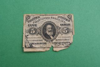 5 Cent Note Fractional Currency.  3rd Issue 3 - 3 - 1863.  R.  C.  Clark Portrait photo