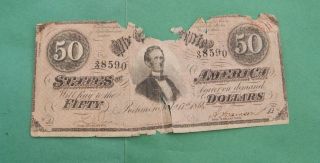 Hgr 1864 $50  Confederate 