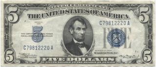 Series 1934 $5 Silver Certificate photo