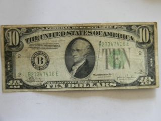 1934c Ten Dollar ($10.  00) Federal Reserve B Series Note photo
