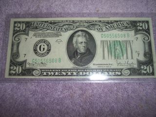 1934 - D $20 Federal Reserve Note With A (g) In The Seal photo
