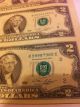 1976 - 16 Uncut Sheet X 2 Dollar Federal Reserve Bank - Uncirculated - Crisp Notes Small Size Notes photo 1