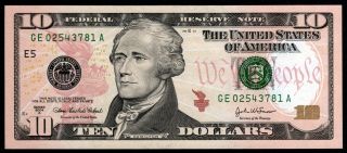 Federal Reserve 10$ 2004a Richmond Unc photo