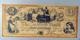 Obsolete Currency The Stanford Bank Two Dollars State Of Maine photo