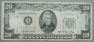 1950 A $20 Dollar Federal Reserve Note Grading Fine Boston 8924a Pm2 photo