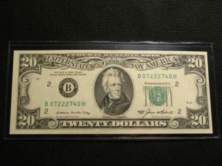 1985 $20 Dollar Bill District B2 York Small Note B07222740h Uncirculated photo
