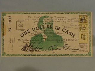 Six Scrip Notes Fostoria Ohio W/ Fic Stickers 1935/34 Deprssion Era One Dollar photo