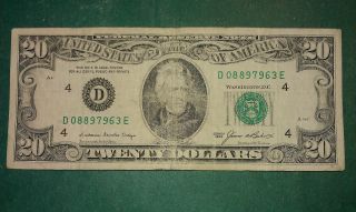 $20 Usa Frn Federal Reserve Note Series 1985 D08897963e photo