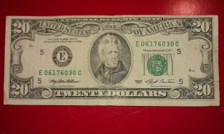 $20 U.  S.  A.  F.  R.  N.  Federal Reserve Note Series 1993 E06176030c photo