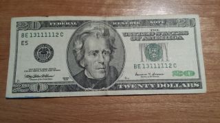 $20 U.  S.  A.  Frn Federal Reserve Note Series 1999 Be13111112c photo