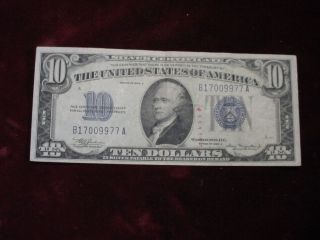 1934a $10 Silver Certificate Fr - 1702 Very Fine photo