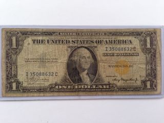 1935 A $1 North African Yellow Seal Silver Certificate photo
