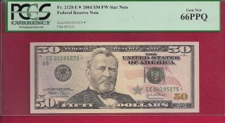 2004 $50 Fw Star Federal Reserve Note Fr.  2128e Pcgs 66ppq photo