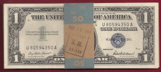 50 Consecutive (bep) 1957 $1 Silver Certificates Fr 1619 photo