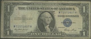 1935 - E $1 Silver Certificate Historic Blue Seal Well Circulated photo