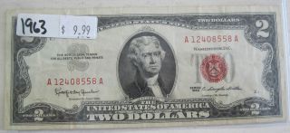 1963 Two Dollar United States Note Currency Paper Money (23c) photo