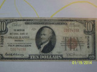 Grand Rapids,  Michigan National Bank Note photo
