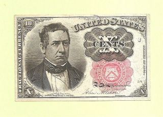 Fr - 1265 Ten Cents Meredith 5th Issue Fractional Currency Uncirculated Note photo