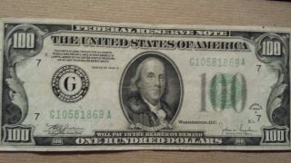 1934 C Federal Reserve Note $100 Chicago photo