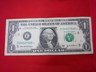 2003 United States One Dollar Bill (e04527525) Star Note Lot185 photo