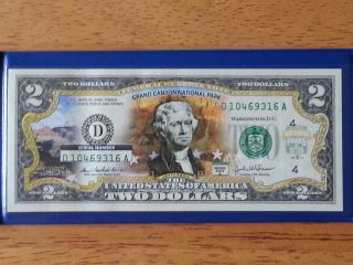 Official 2 Dollar Bill Grand Canyon National Park Theme photo
