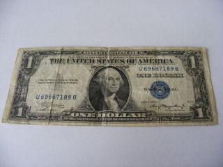 1935 A $1 Silver Certificate U 69667189 B Fine Blue Seal photo
