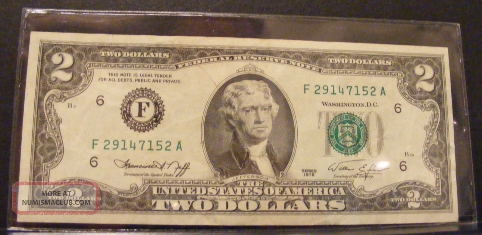Usa Two Dollar Bill 1976 Series
