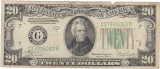 1934 C Twenty Dollar Bill In Circulated photo