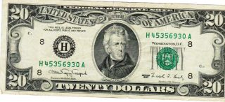 1990 $20 Federal Reserve Note St.  Louis Missouri H45356930a photo